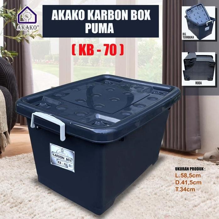 

Terlaris Container Box Akako Hongta Seri Puma Khusus Warna Hitam Kb-70 65 Liter