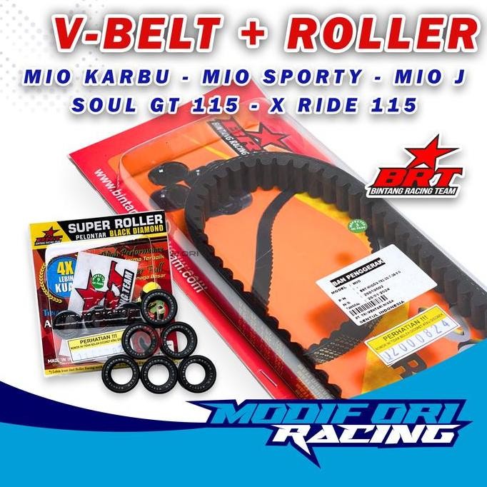 Set Van Belt Roller Brt Mio Karbu Mio Sporty Brt Soul Karbu Fino Roller Racing Brt Vbelt