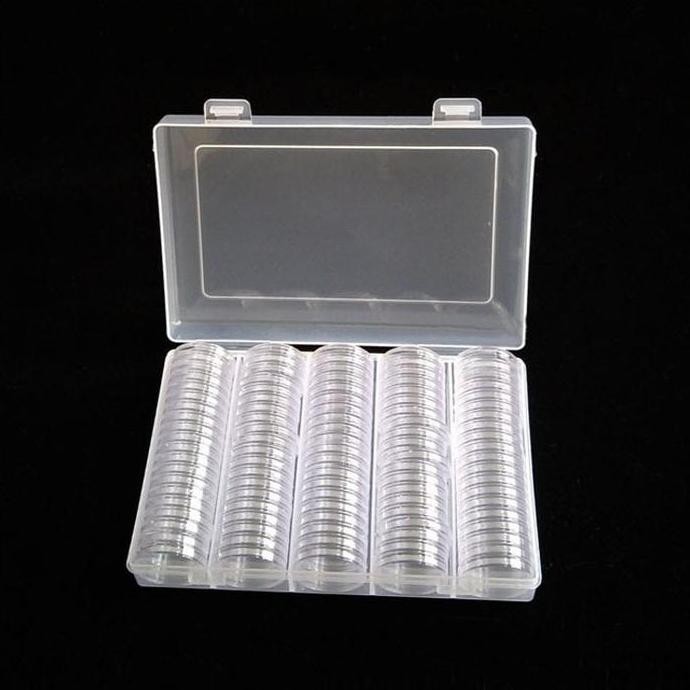

Terlaris Pelindung Koin Kapsul Coin Bulat 22 Mm Transparan Box Plastik