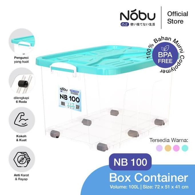 

Terlaris Nobu Smart Storage Container Box 100L Tempat Penyimpanan Transparant