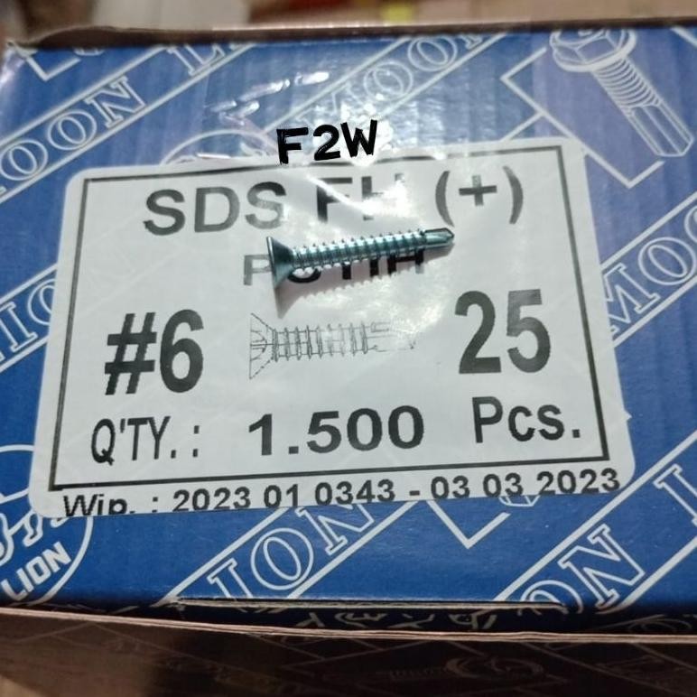 Carlosmomok12 Sekrup Sds Fh (+) 6X25 Moon Lion Skrup Roofing Putih Sds #6X25 Original