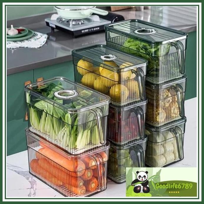 

Terlaris Kotak Kontainer Ty26002 Transparan Rak Makanan Kulkas / Organizer Kulkas / Kotak Penyimpanan Buah Sayur Dapur / Wadah Putih