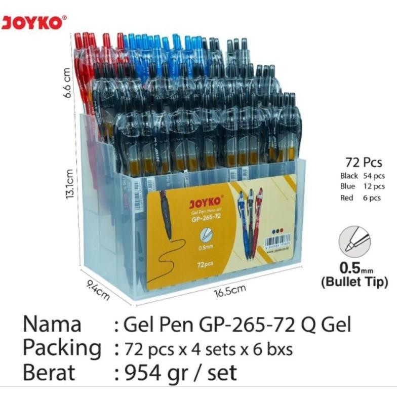 

Pulpen Gel Joyko Gp-265-72 Q gel ( 1pak/72pcs )
