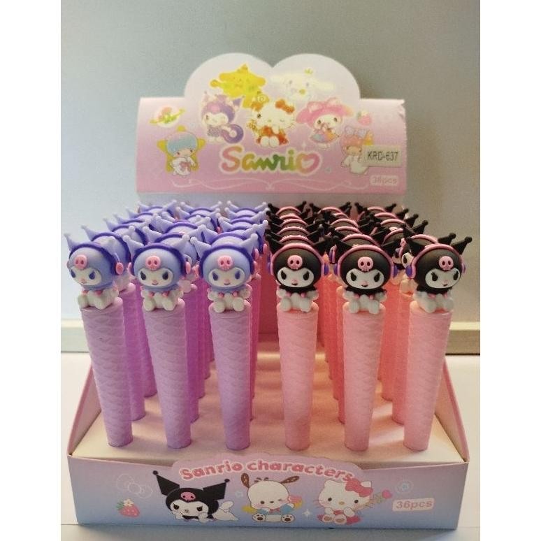

Pulpen Ice Cream Gel Ink Pen 1Box 36pcs Capybara Kuromi Labubu || Pulpen Cone Ice Cream