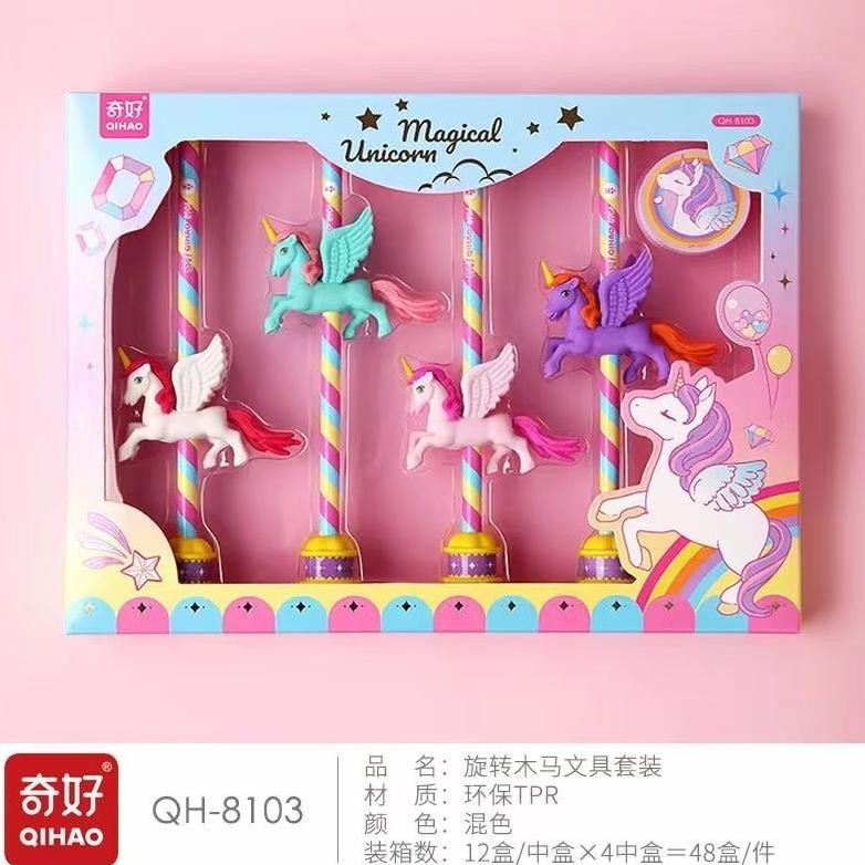 

Alat tulis 1 set karakter unicorn - Stationery set kids premium