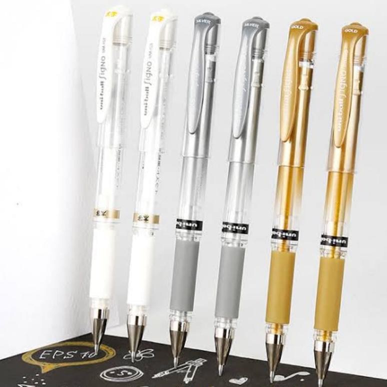 

PULPEN SIGNO UM-153 1.0MM GOLD/WHITE/SILVER UNI BALL