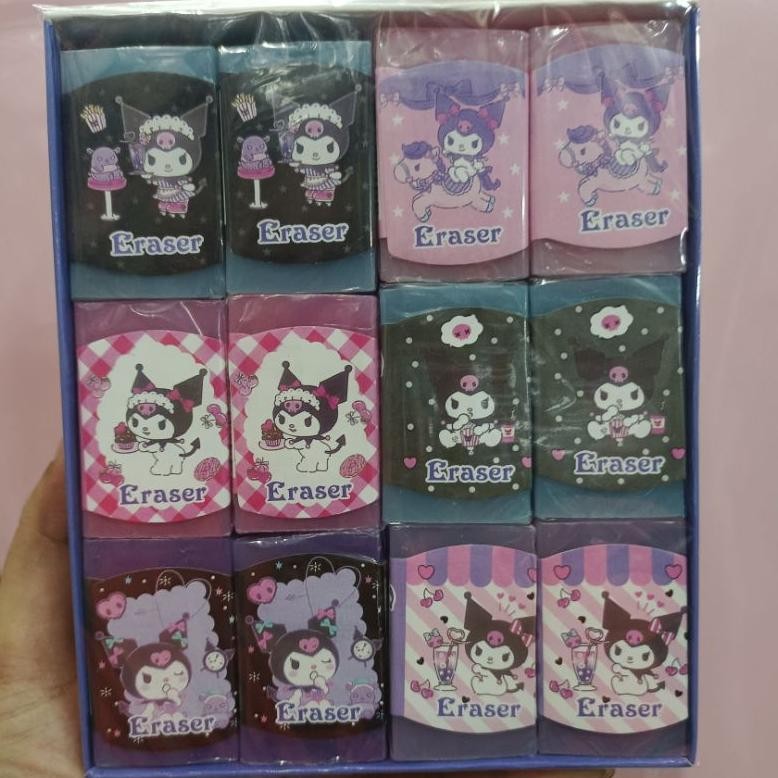 

penghapus bentuk motif kuromi isi 24 pc