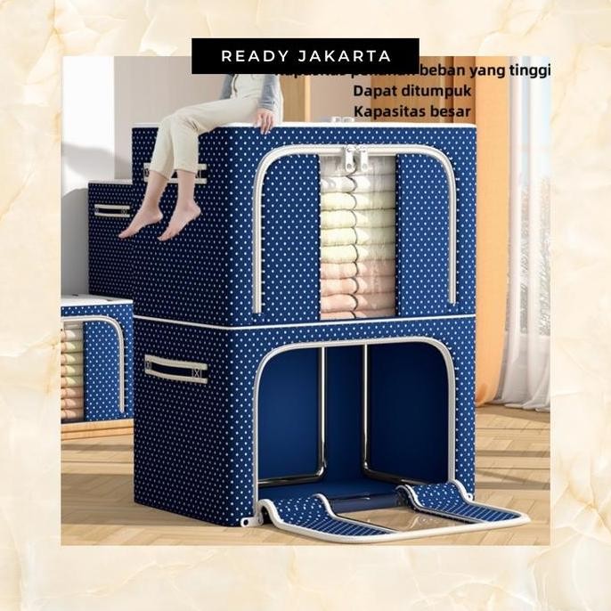 

Terlaris 66L-100L Kotak Penyimpanan Oxford Storage Box Pakaian Organizer