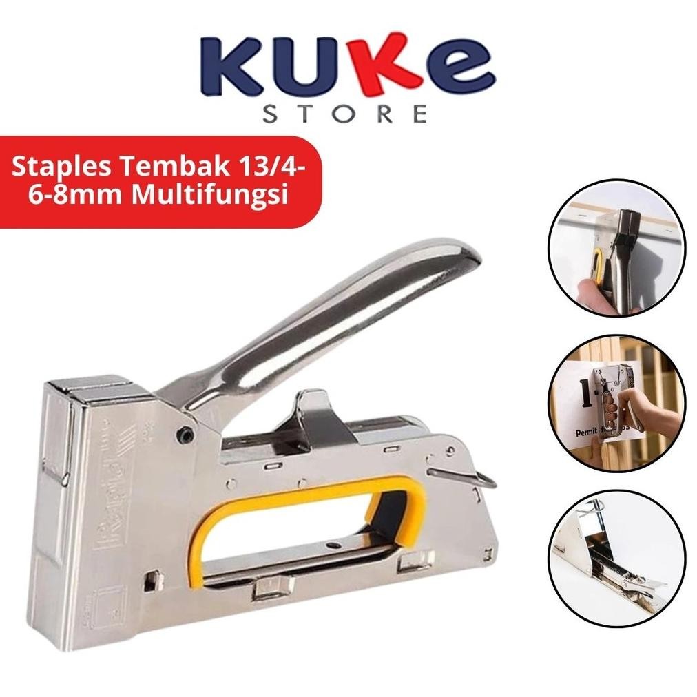 

KUKE Staples Tembak Gun Tacker 13/4-6-8mm Powerful / Stapler Perekat Papan Kayu Jok Motor Murah AST