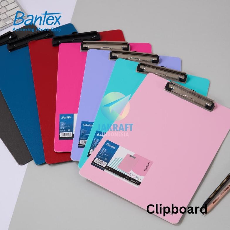 

(1 Pcs) Clipboard BANTEX BF7502 Solid | BF7504 Warna Pastel Papan Jalan Folio F4 FC Clip Board Alas Menulis AST