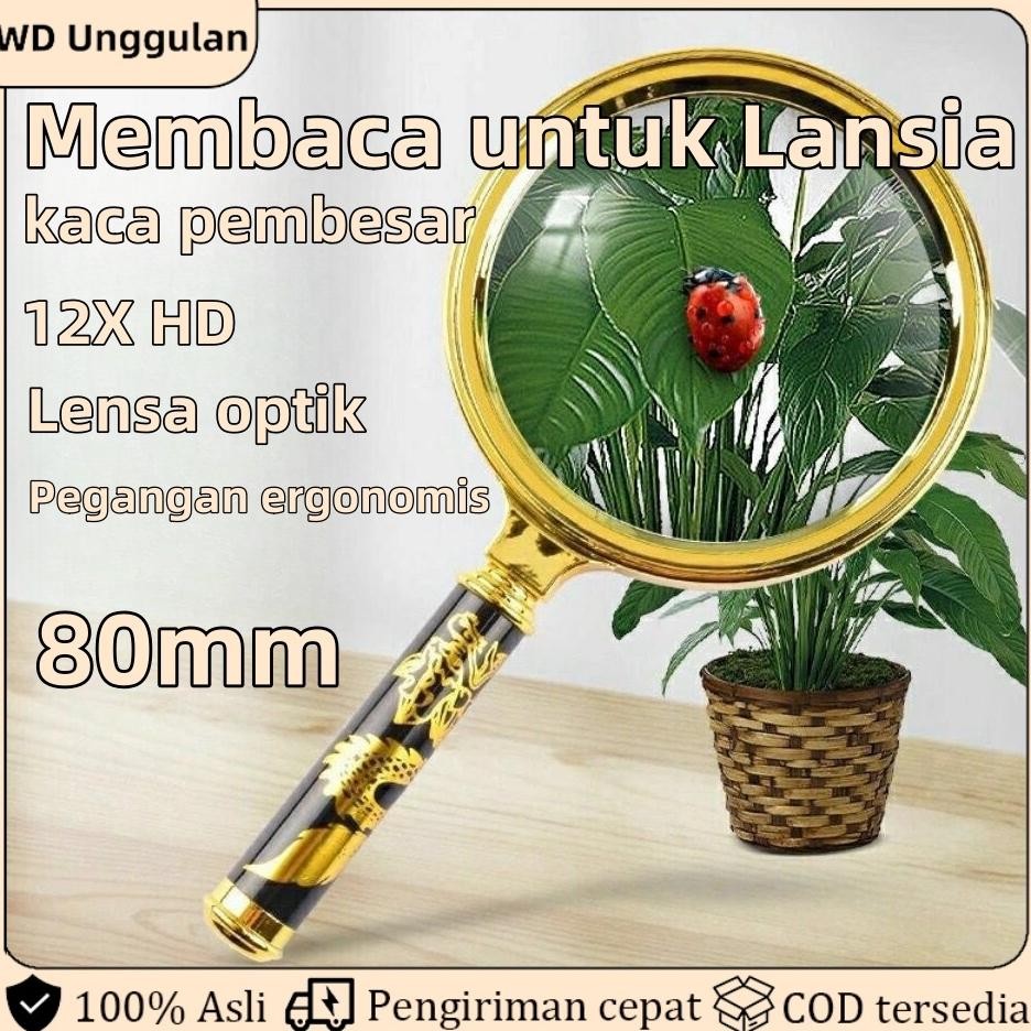 

Lensa optik kaca pembesar untuk baca 12X HD kacamata pembesar kaca pembesar baca lebih tua AST