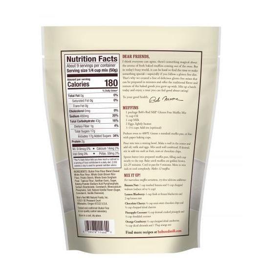 

Bobs Red Mill Gluten Free Muffin Mix 454 gr