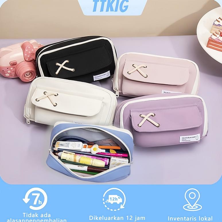

Kotak Pensil Resleting / Dompet Pensil / Tempat Pensil Resleting / Tempat Pensil Kanvas Ganda Beritsleting AST
