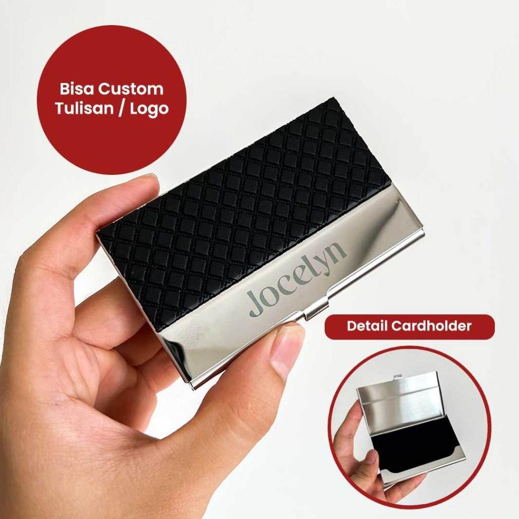 

Card Holder Custom Nama Logo Kado Tempat Kartu Nama Custom Tulisan Hadiah Wedding Ultah Gift Wisuda AST