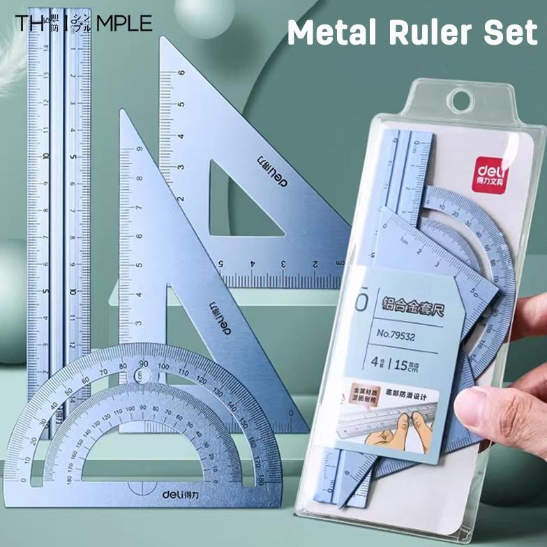 

PENGGARIS ALUMUNIUM 1 SET 4 MODEL / PENGARIS/ RULER ALUMUNIUM GEOMETRY DRAWING - THIMPLE AST
