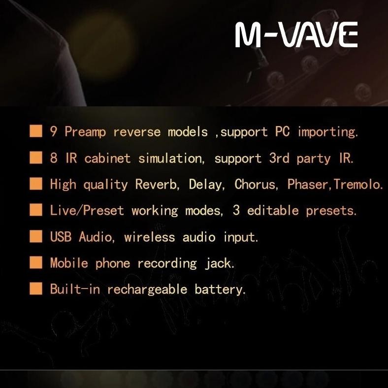 Efek Gitar M-VAVE CUVAVE Cube Baby Soundcard Multi Effects Pedal Multi Efek Cuvave Muslady ReverbGui