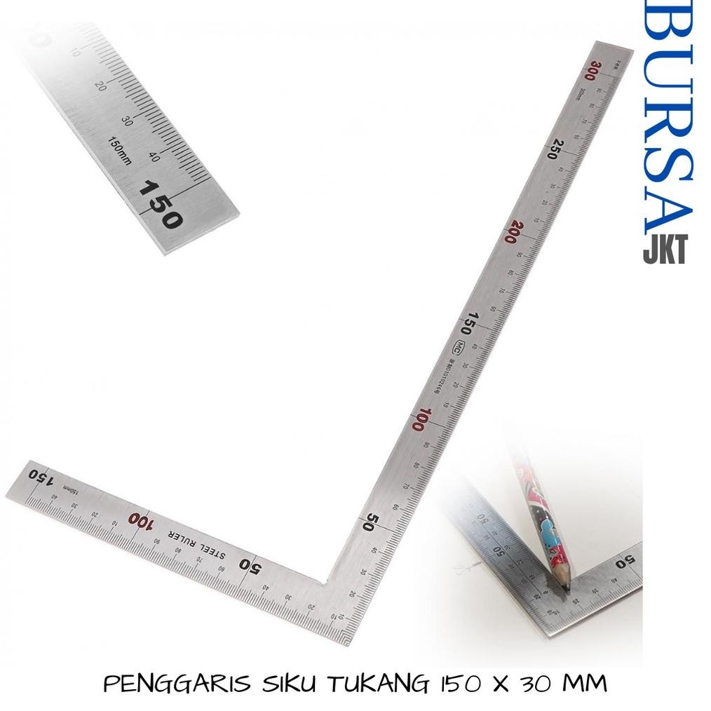 

PENGGARIS SIKU 90 DERAJAT STAINLESS STEEL 15OMM X 30 CM ALAT PERTUKANGAN DUA SISI PRESISI AST