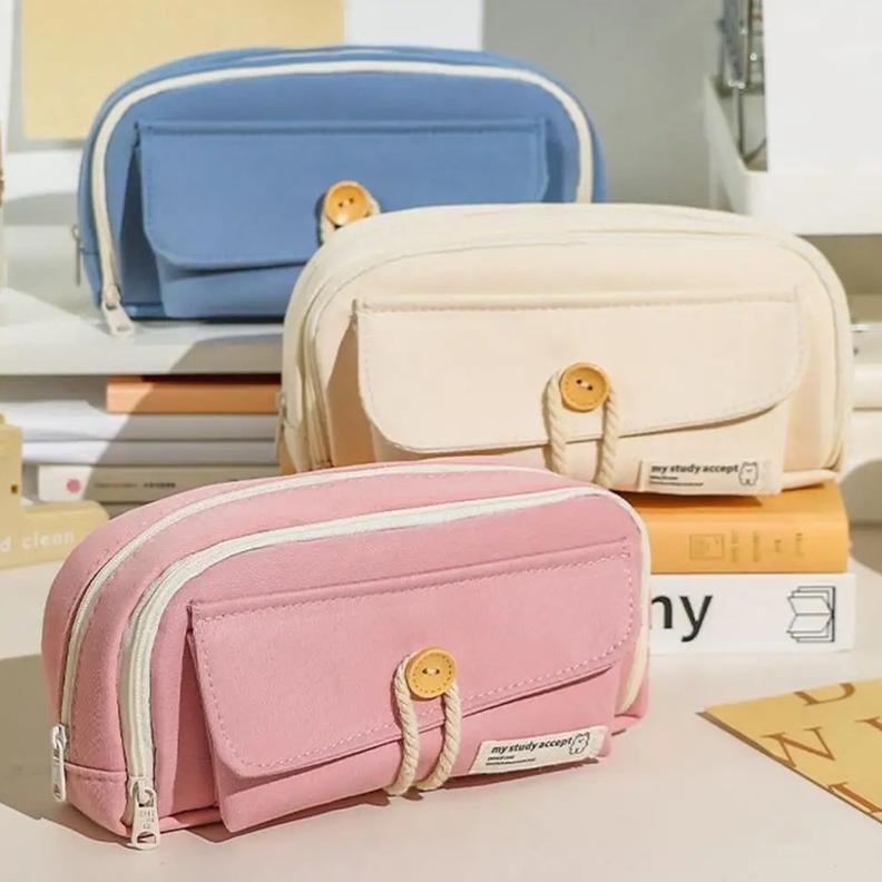 

Large Capacity Kawaii Pensil Kapasitas Besar Pensil Tas Kantong Dudukan Kotak untuk Anak Perempuan Kantor Siswa Alat AST