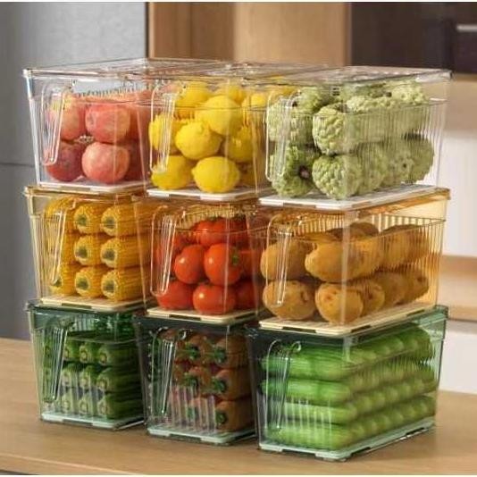 

Terlaris Jkt_Mall 5L Transparan Refrigerator Container Pp+Pet Storage Box / Kotak Penyimpanan Kulkas Transparan Dengan Pegangan Plastik Tebal / Str / Kotak Penyimpanan /Pengatur Waktu Beku Sayuran Kulkas Dengan Pegangan / Fruit Double Basket
