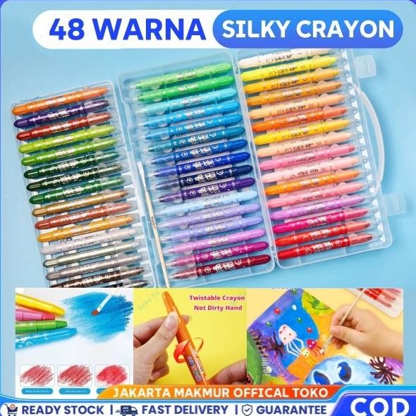 

Crayon Grasp Mata Sedang Original 12/24/36/48 Warna Water Soluable Crayon Krayon Mewarnai AST