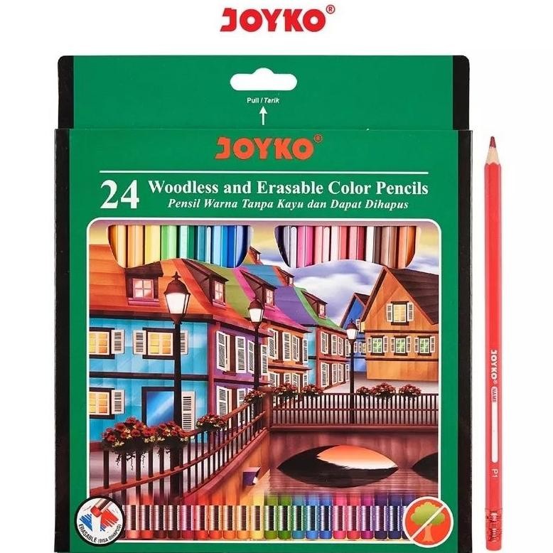 

Pensil Warna Joyko 24 warna panjang CP-115 Bisa Di Hapus ( 1set/24wrn ) AST
