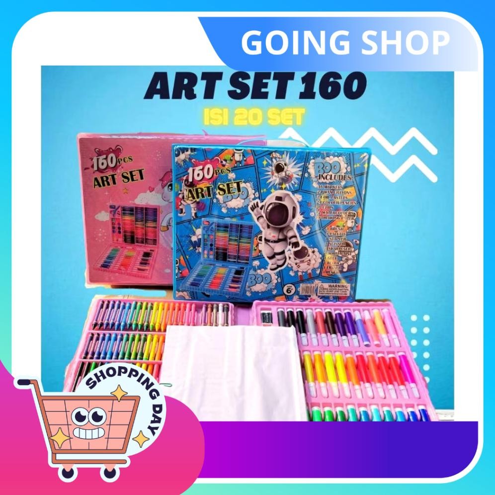 

[ GS ] CRAYON ISI 160PCS CRAYON ANAK SET LENGKAP ART SET MEWARNAI AST