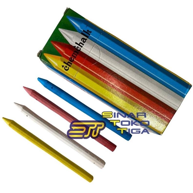 

Per Kotak Kapur Model Pensil Penanda Bahan Kain isi 12 pcs 4 Warna AST