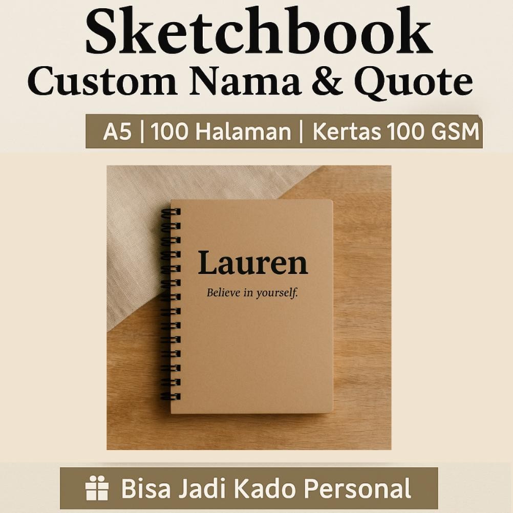 

Sketchbook Spiral Custom Nama | Buku Sketsa Aesthetic Personal | Buku Catatan Spiral Unik AST