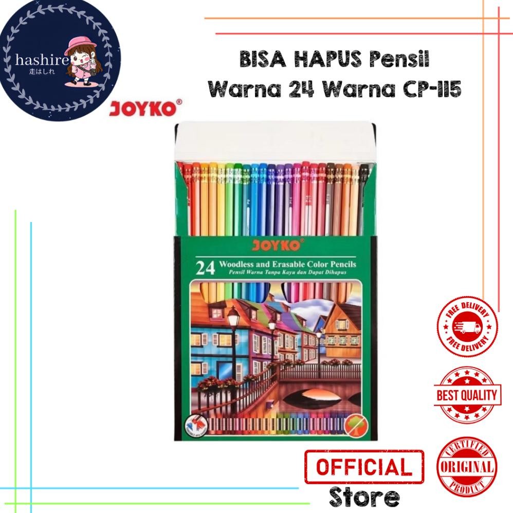 

BISA DIHAPUS Pensil Warna 24 Warna CP-115 Joyko / Pensil Warna Joyko 24 Warna Panjang AST