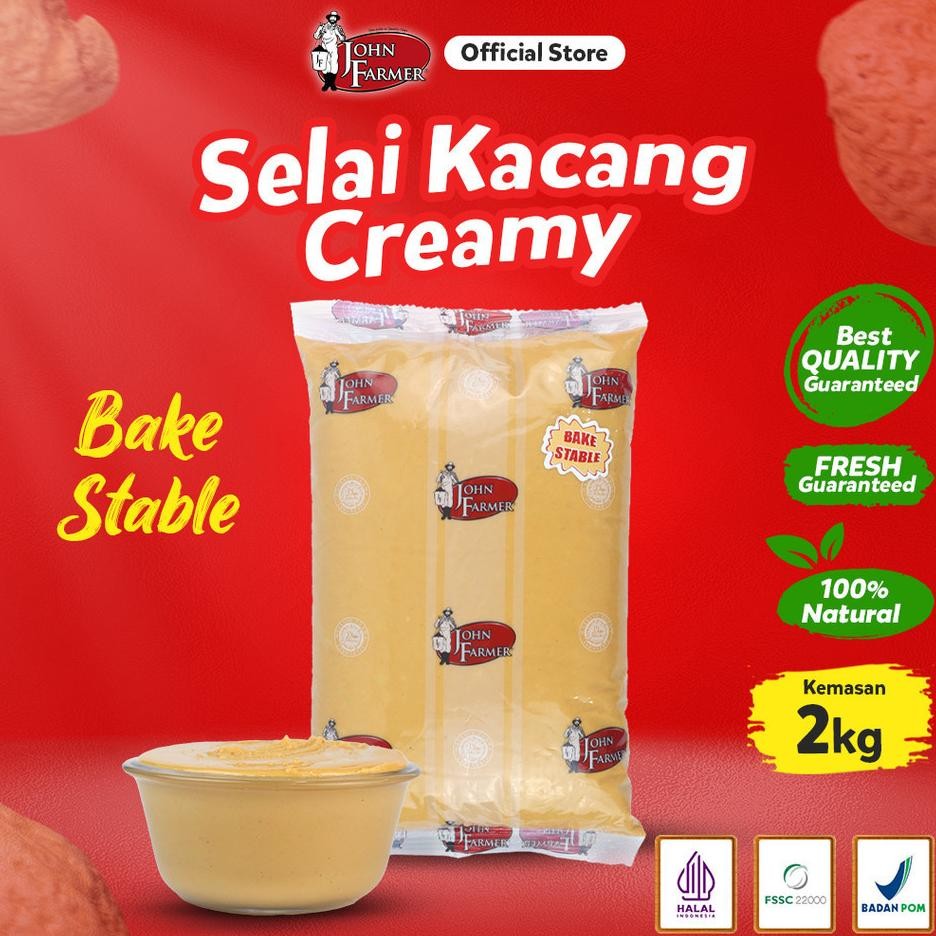 

John Farmer Peanut Butter Creamy 2Kg Creamy Peanut Butter Selai Kacang Krim Selai Kacang Bake Stable