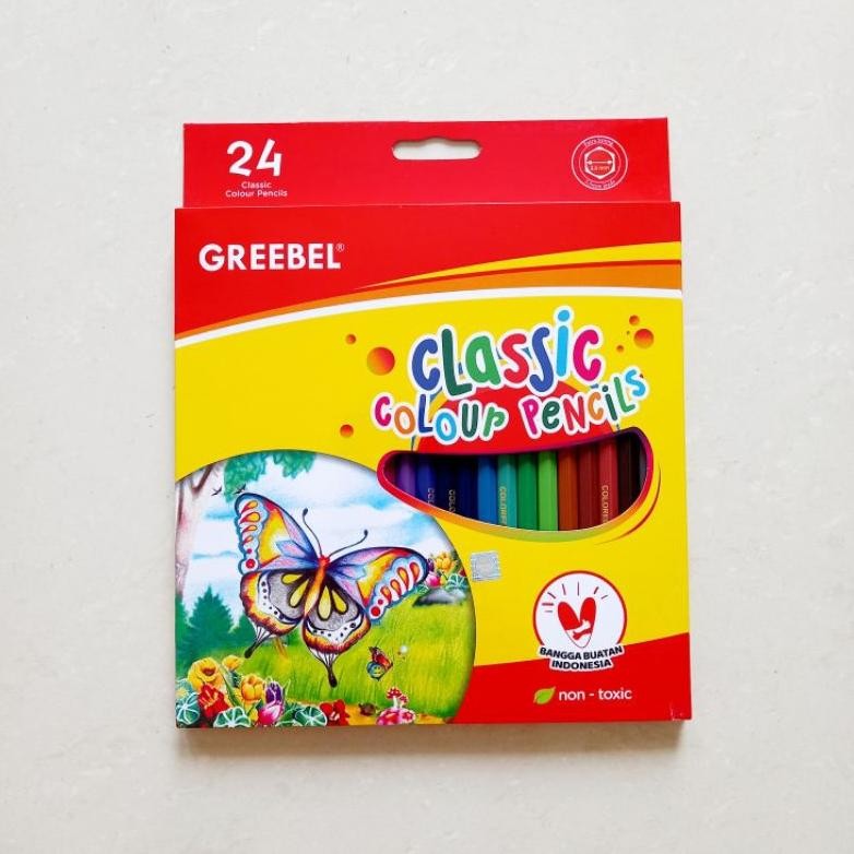 

[ MURAH ] Pensil Warna Classic Colour Pencil Greebel 24 Warna Panjang AST