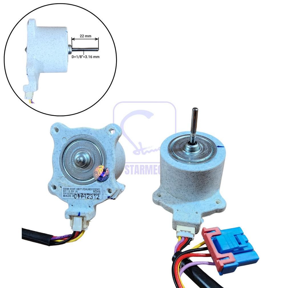 

Motor Fan Kulkas LG Inverter DC12V EAU63103301 4 kbl AS 2.2CM AST