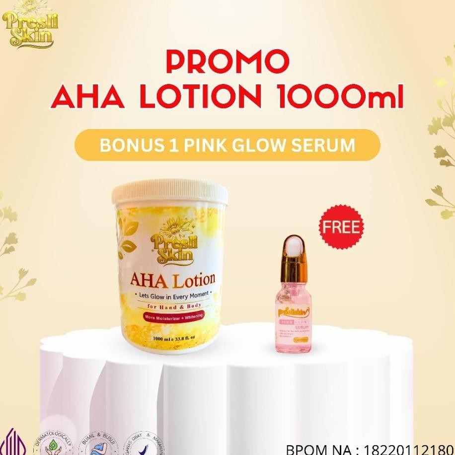 Aha Lotion For Hand Body 1Ml Bonus 1 Pink Glow Serum By Presliskin