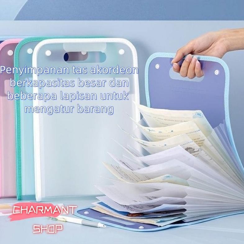 

[CHARMANT] Tas File Akordeon Pemegang Folder File Transparan Vertikal Tas File Folder Tas File Pembagi Tas File Folder Folder Kerja AST
