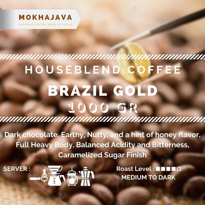 

Paling dicari Brazil Gold Arabica House Blend 1000gr Coffee Bean Biji Kopi Blend Arabika