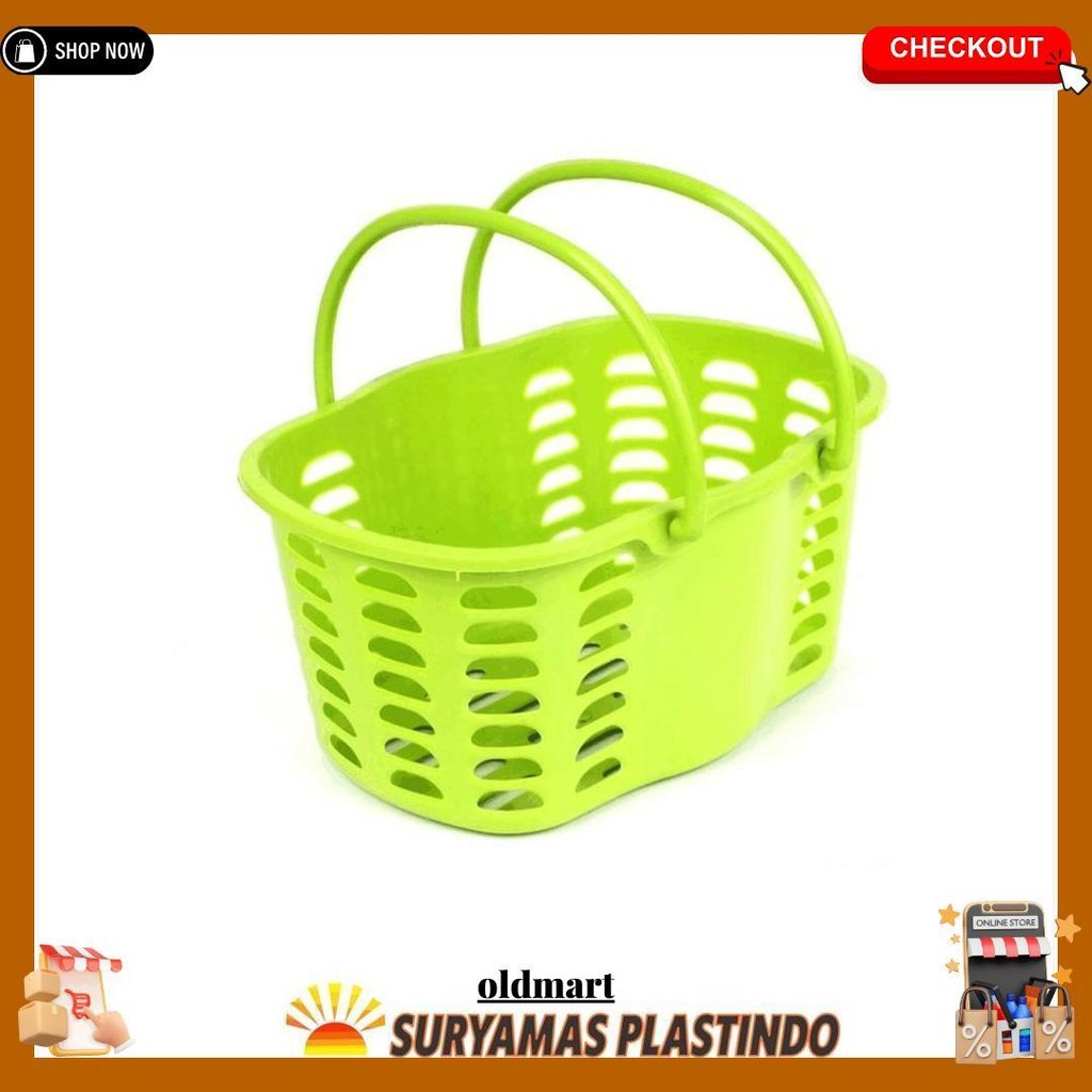 Keranjang Buah Sayur Plastik Persegi Kecil Serbaguna Segi Original Produk