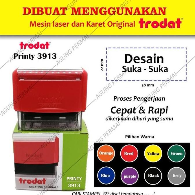 

Terlaris Stempel Otomatis Custom Logo & Nama - Trodat 3913 SALE