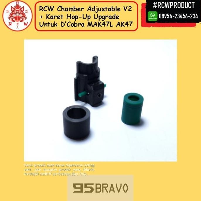 Part Upgrade Chamber Adjustable V2 + Karet Hopup D'Cobra Mak47L Ak47 Ak74 Hop-Up Rubber Spring Dcobr
