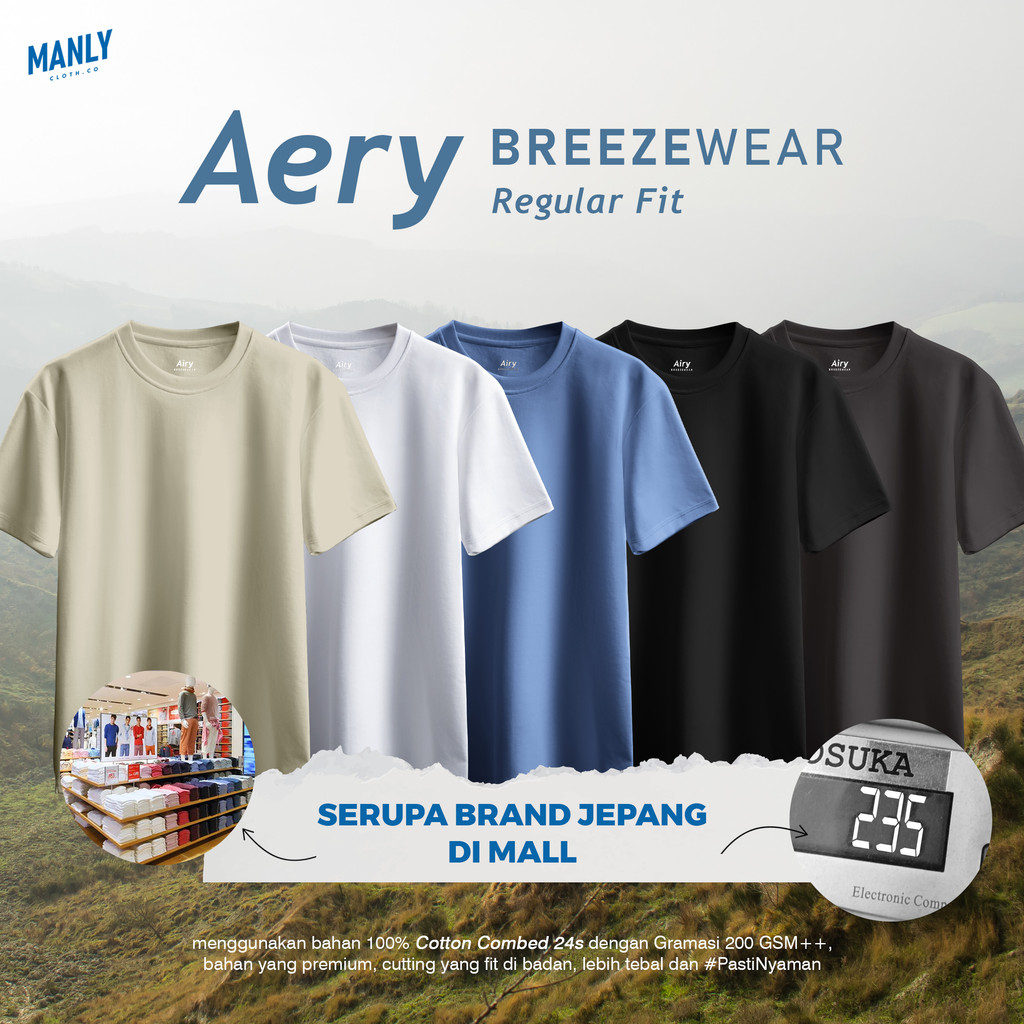 Aery Reguler Fit T-Shirt BreezeWear Quick Dry Tech