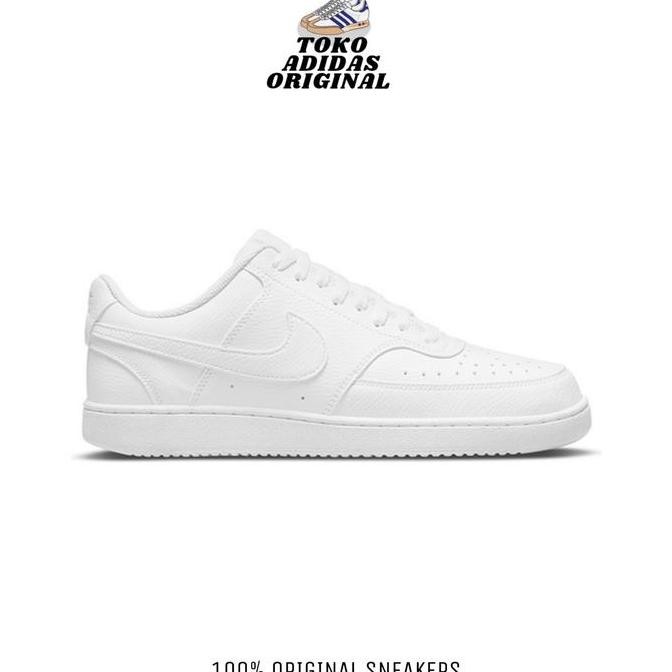 Tersedia SEPATU SNEAKERS NIKE COURT VISION LOW NN TRIPLE WHITE ORIGINAL RESMI
