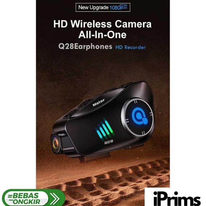 Tersedia EAUTO Kamera Vlog Headset Helm Bluetooth Hands Free Camera Recorder 1080P - Q28