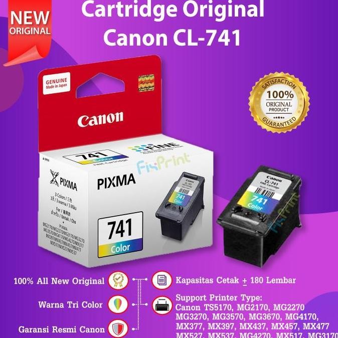 Cartridge Tinta Canon Cl741 Cl 741 Printer Mg4270 Mx377 Mx397 Mx437 New Stok