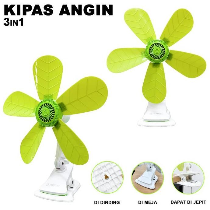 Kipas Angin  Listrik Jepit 3In1 (Meja /Jepit/Dinding)/Mini Fan Protable Jepit Javotec Fc01-480 22W D