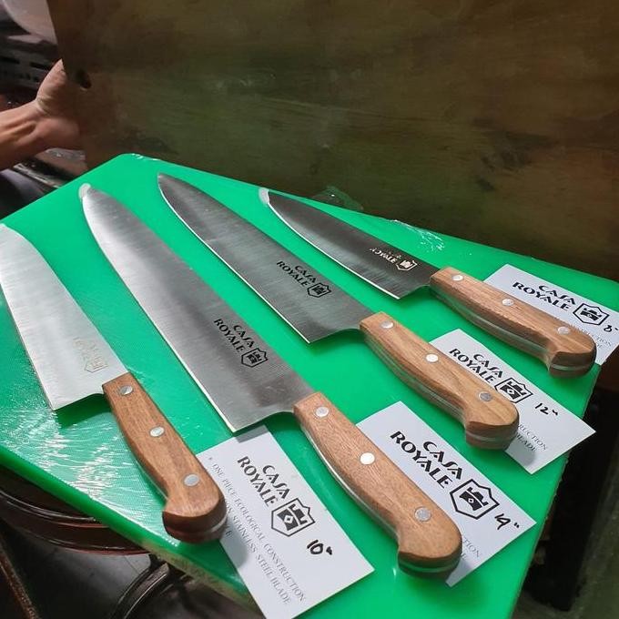 Pisau Chef Deluxe Casa Royale (Iwasaka) Gagang Kayu 8" 10" 12" 14 Inch