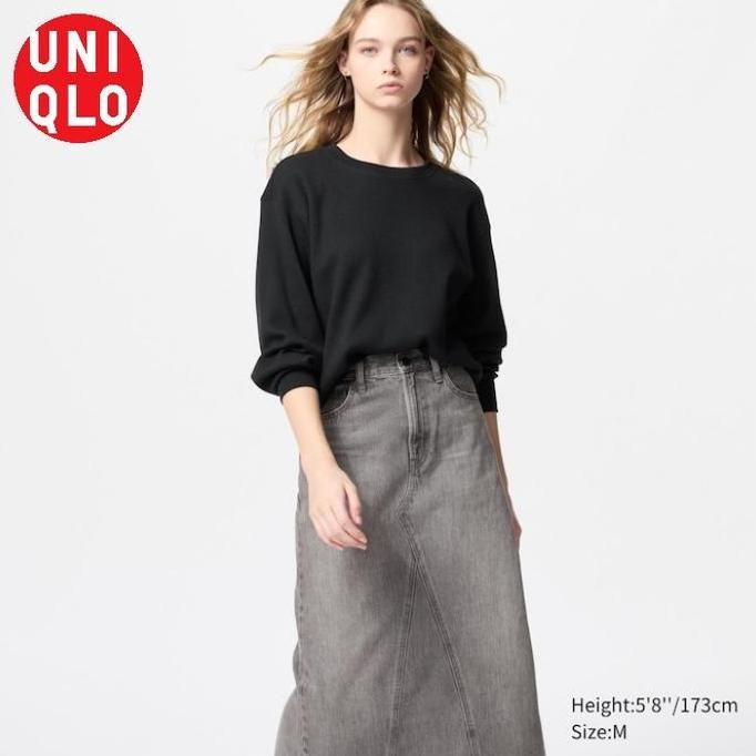 Kaos Tshirt Waffle Kerah Bulat Lengan Panjang Uniqlo Original Sale (Best Quality)