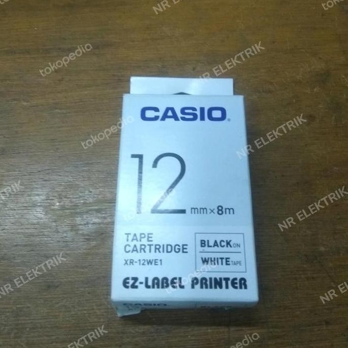 

Tape Cartridge Casio 12Mm X 8Mm White Xr-12We1 New Stok