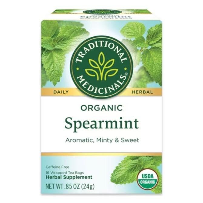 

Traditional Medicinals Organic Spearmint Tea No Caffeine Herbal Nongmo
