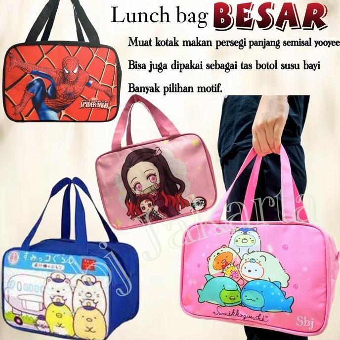 Lunch Bag Tas Bekal Insulated Lunch Bag Sumiko Sanrio Ukuran Besar Top