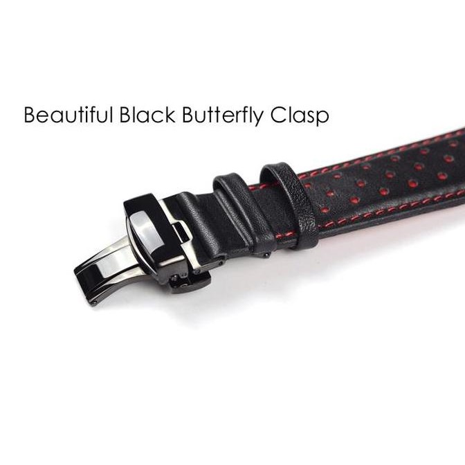 Promo 20, 22Mm Rally Strap Red Holes Tali Jam Tangan Rally Bolongan Merah