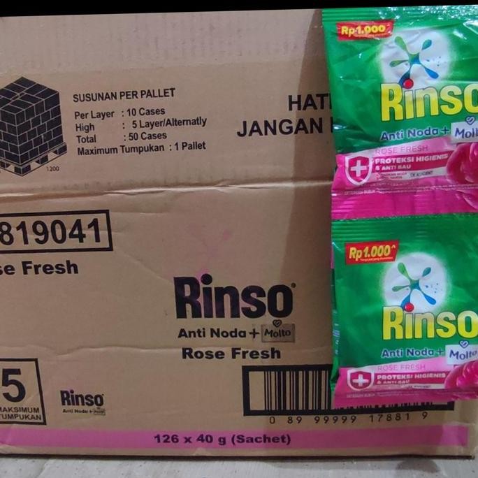 Rinso Detergent Bubuk Sachet 1 Dus 126 Sachet x 42gr